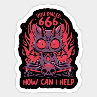 Satanic Support Cat - Hell Demon Kitten Sticker